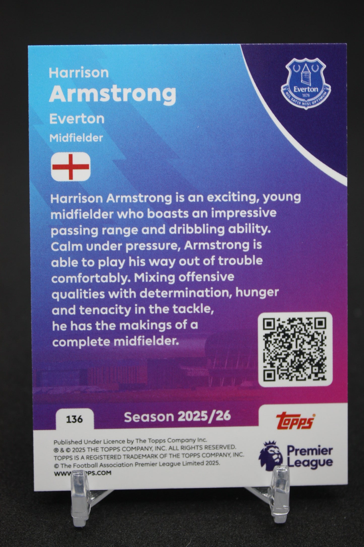 2025/26 Harrison Armstrong Everton RC #136