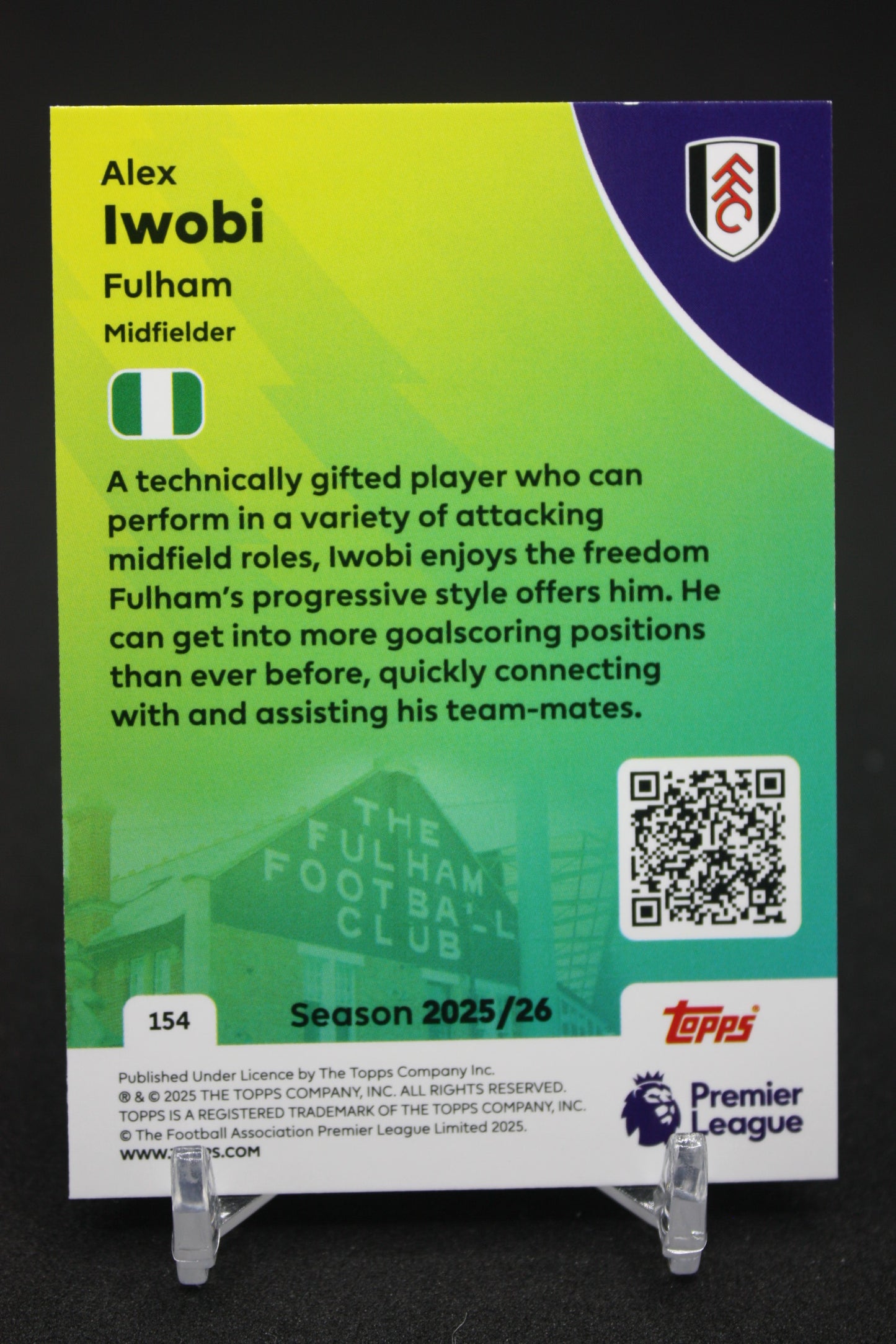 2025/26 Alex Iwobi Fulham #154