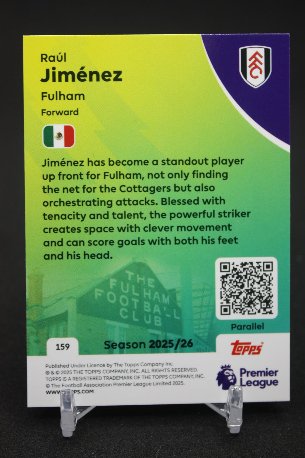 2025/26 Raúl Jiménez Fulham Blue Parallels #159