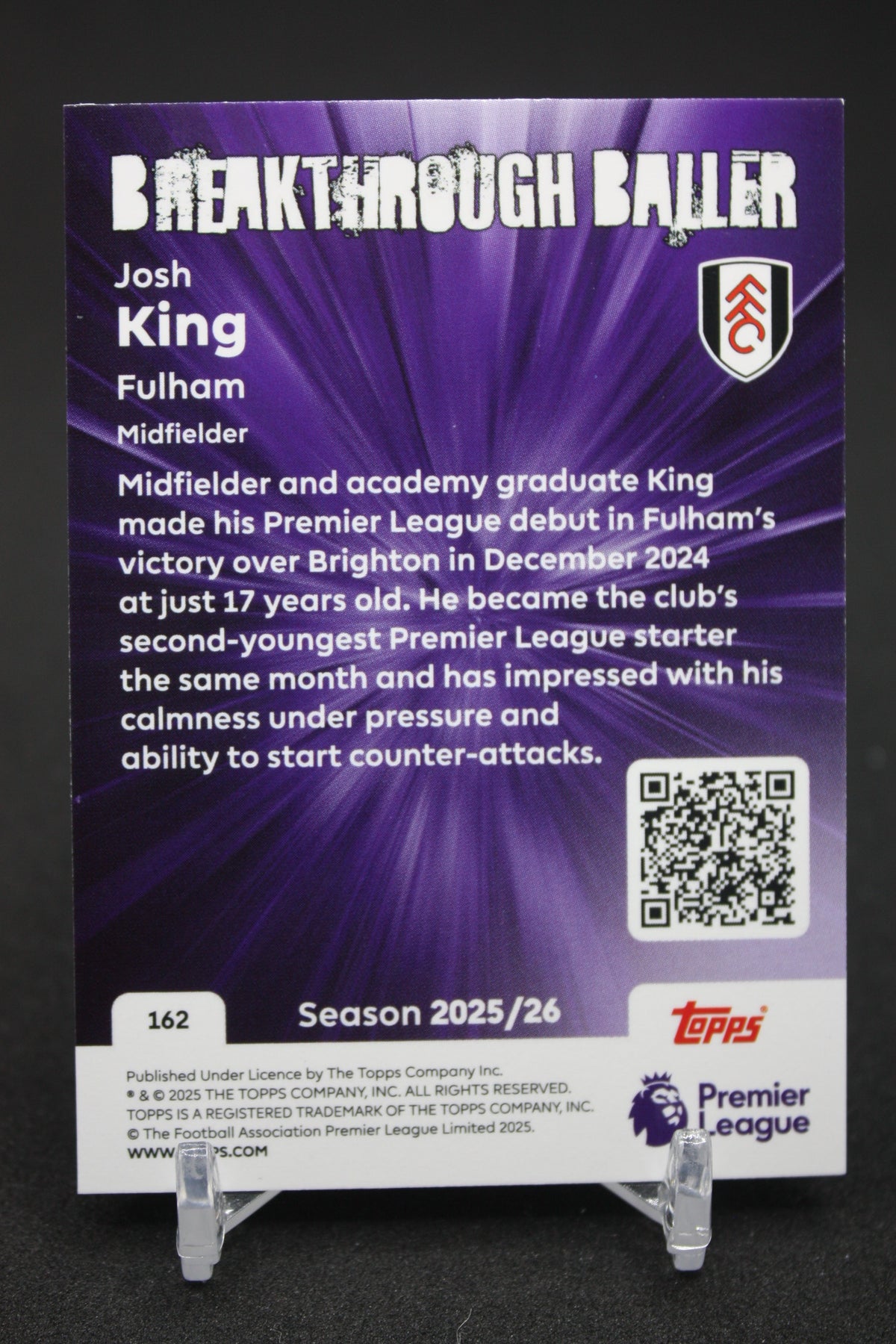 2025/26 Josh King Fulham Breakthrough Baller #162