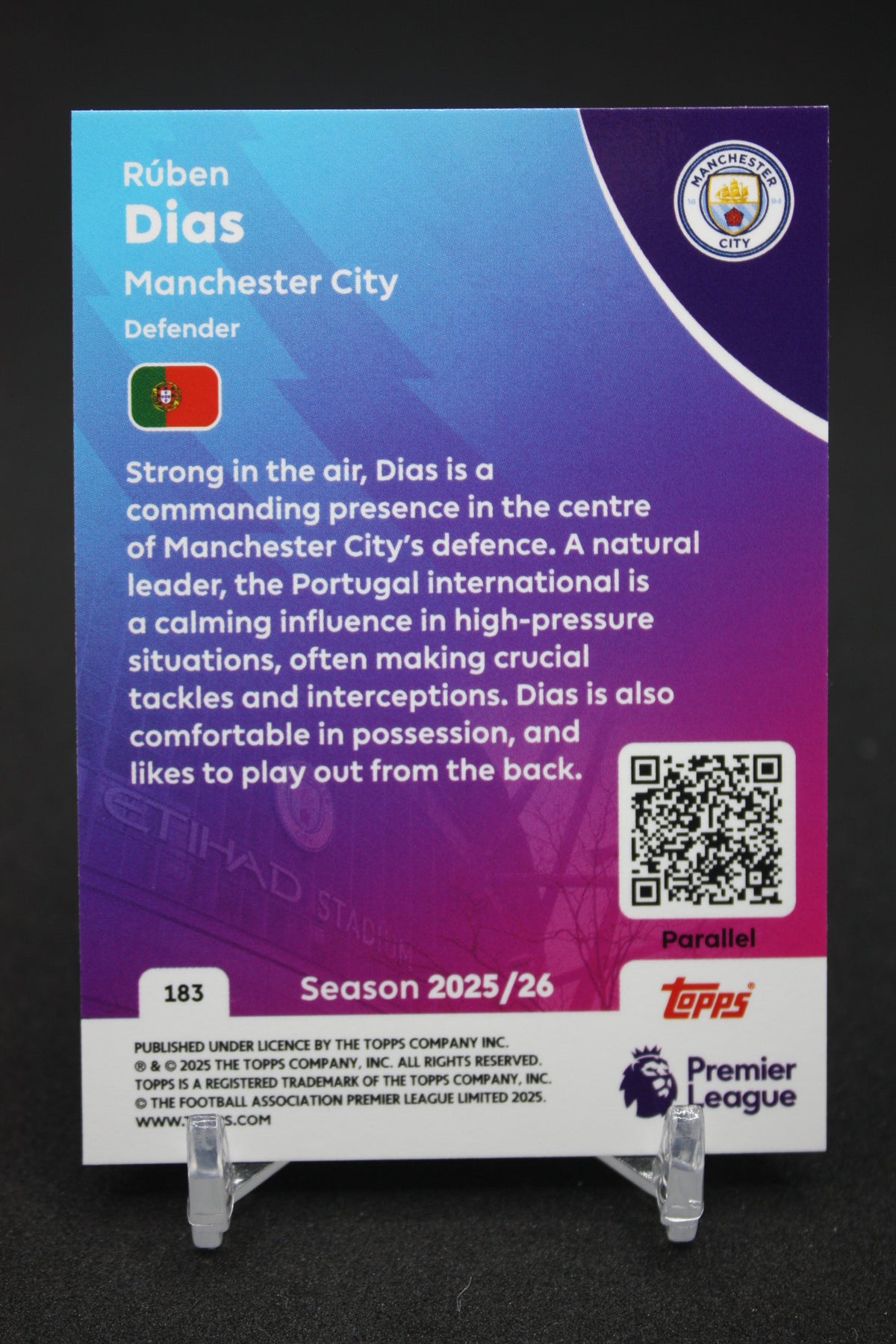 2025/26 Rúben Dias Manchester City Yellow Parallels #183