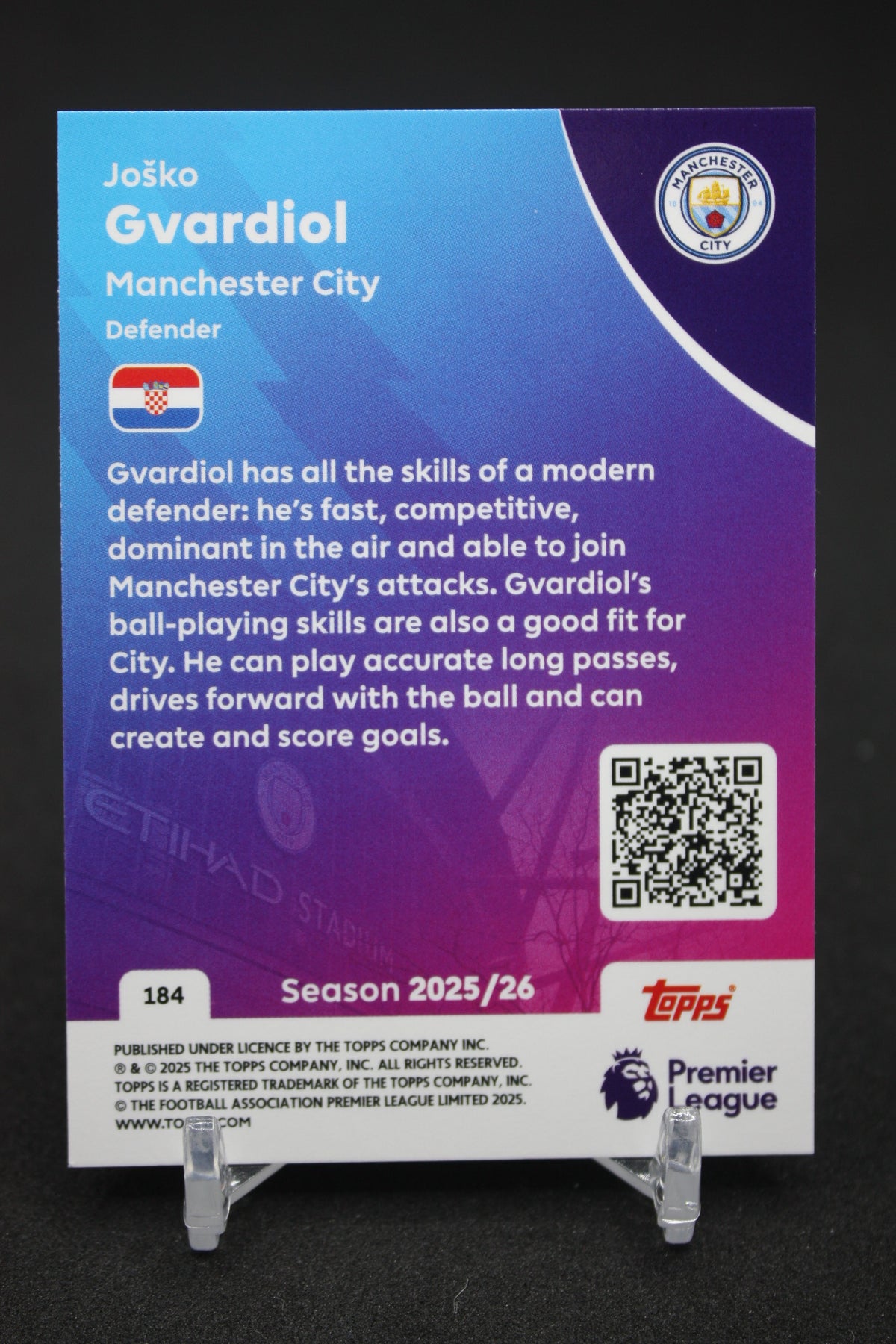 2025/26 Joško Gvardiol Manchester City #184