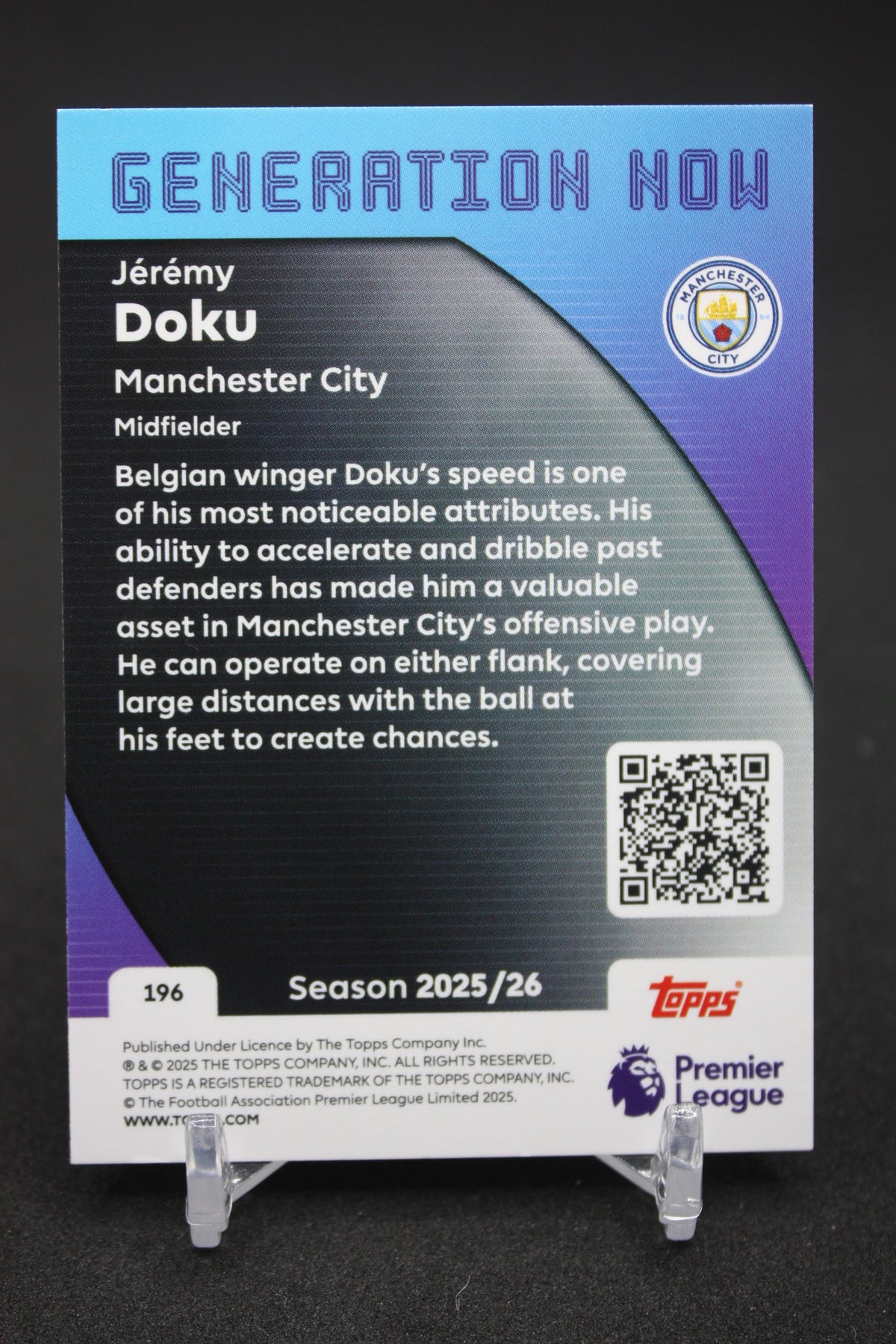 2025/26 Jérémy Doku Manchester City Generation Now #196