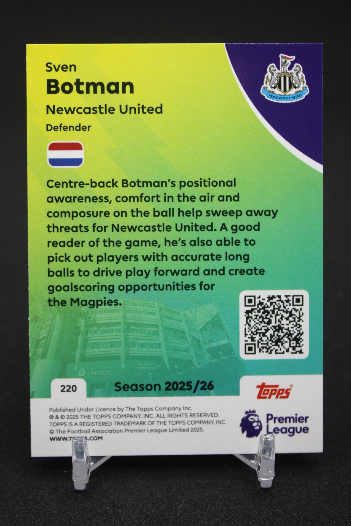 2025/26 Sven Botman Newcastle United #220