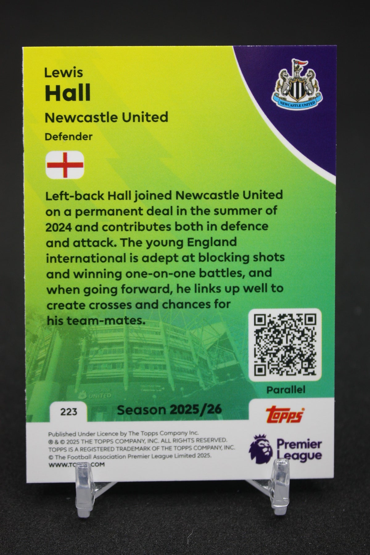 2025/26 Lewis Hall Newcastle United Blue Parallels #223