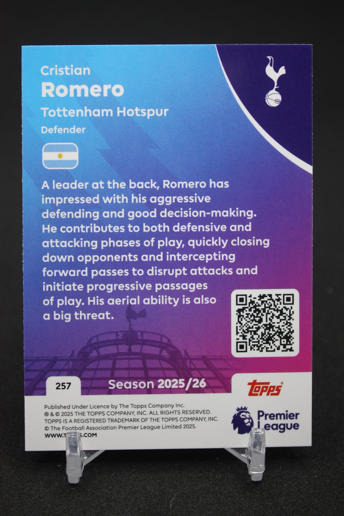 2025/26 Cristian Romero Tottenham Hotspur #257