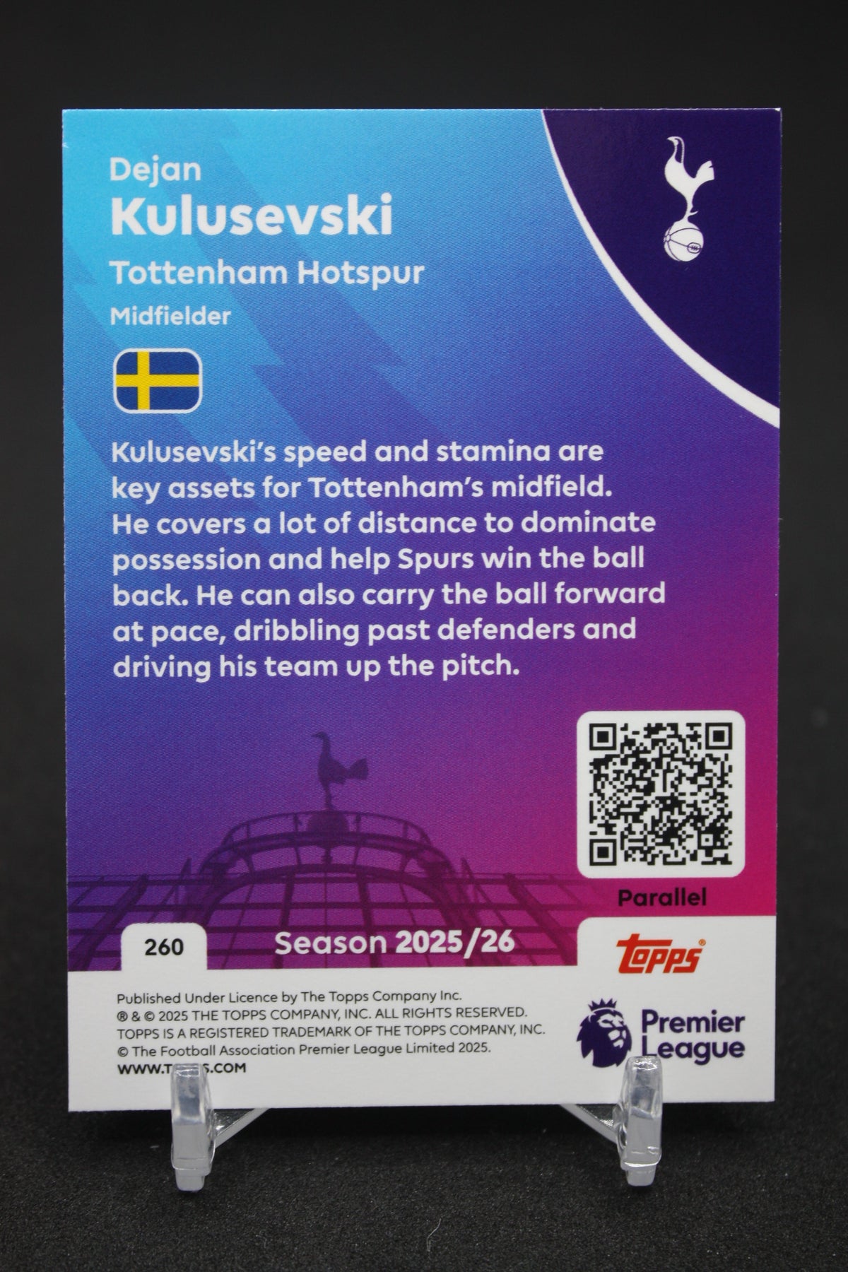 2025/26 Dejan Kulusevski Tottenham Hotspur Yellow Parallels #260