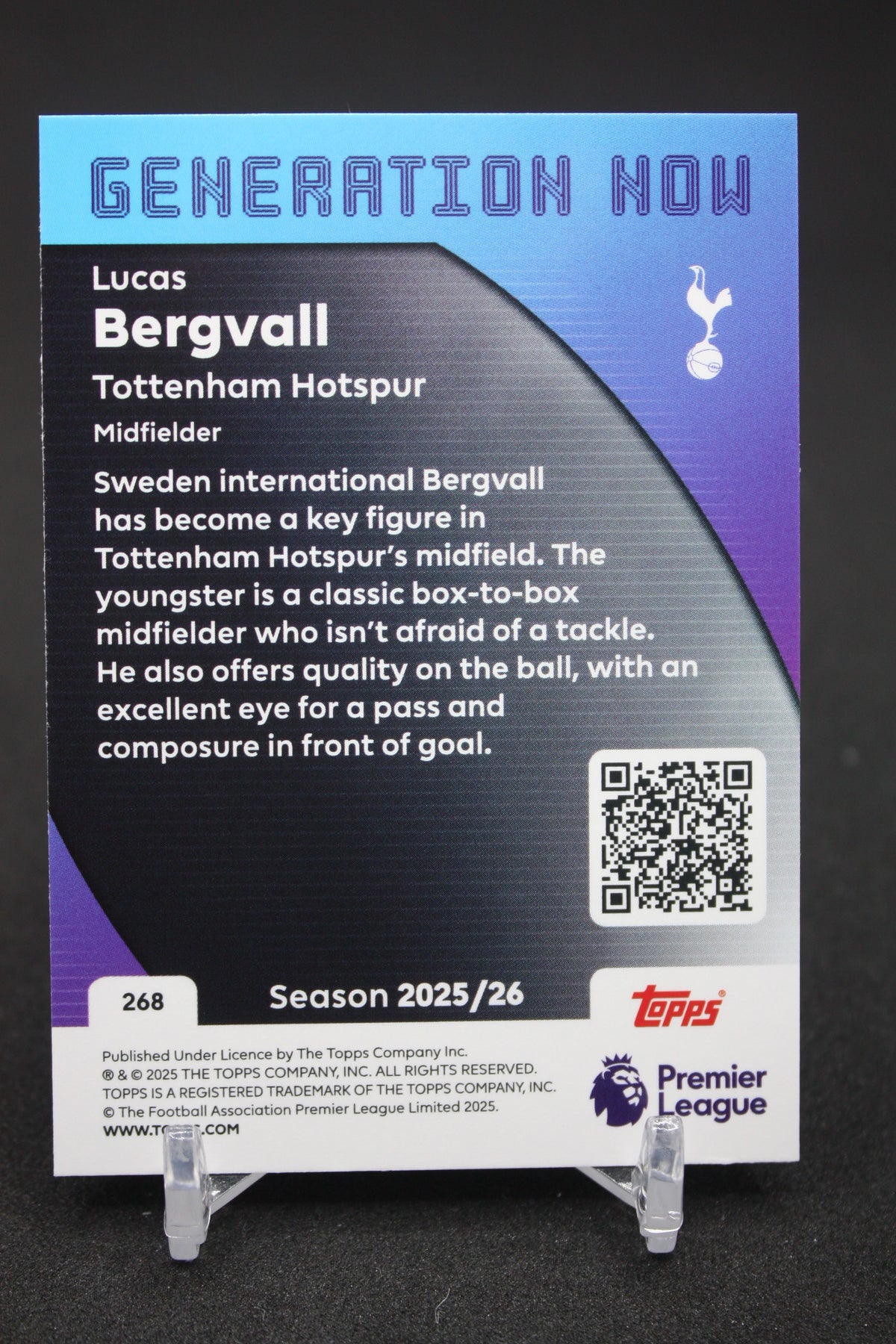 2025/26 Lucas Bergvall Tottenham Hotspur Generation Now #268