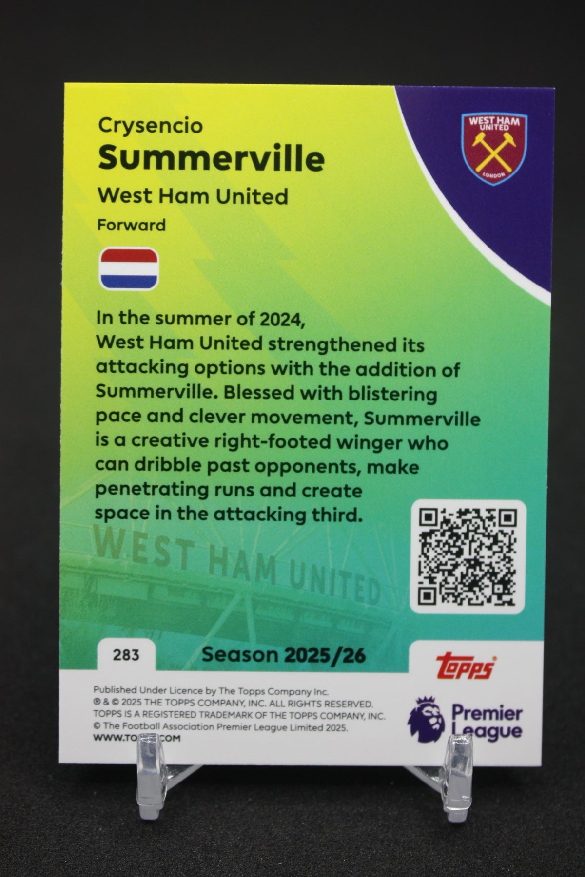 2025/26 Crysencio Summerville West Ham United #283