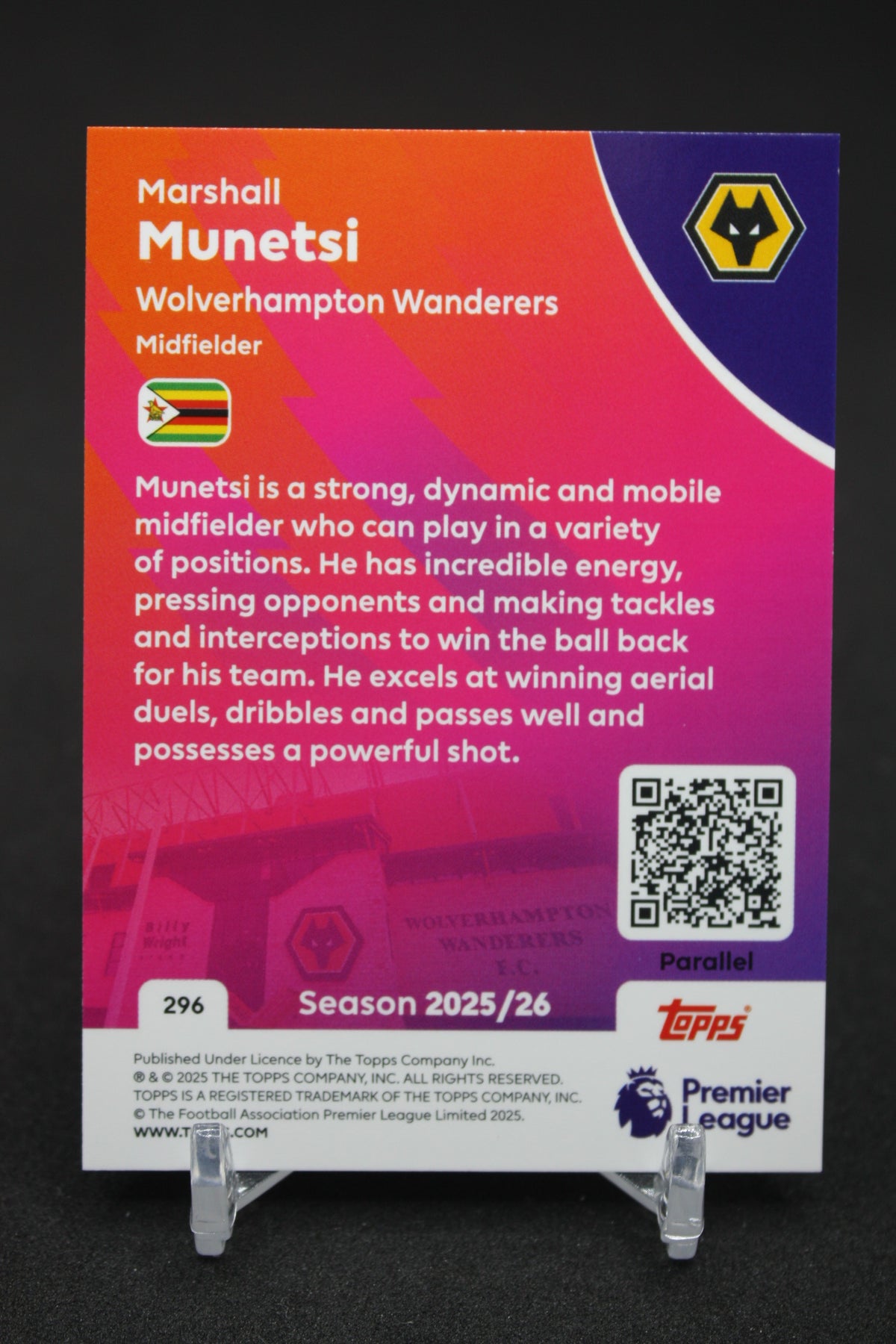 2025/26 Marshall Munetsi Wolverhampton Yellow Parallels #296