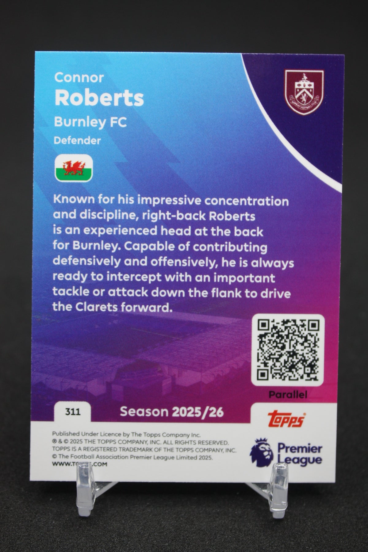 2025/26 Connor Roberts Burnley Blue Parallels #311