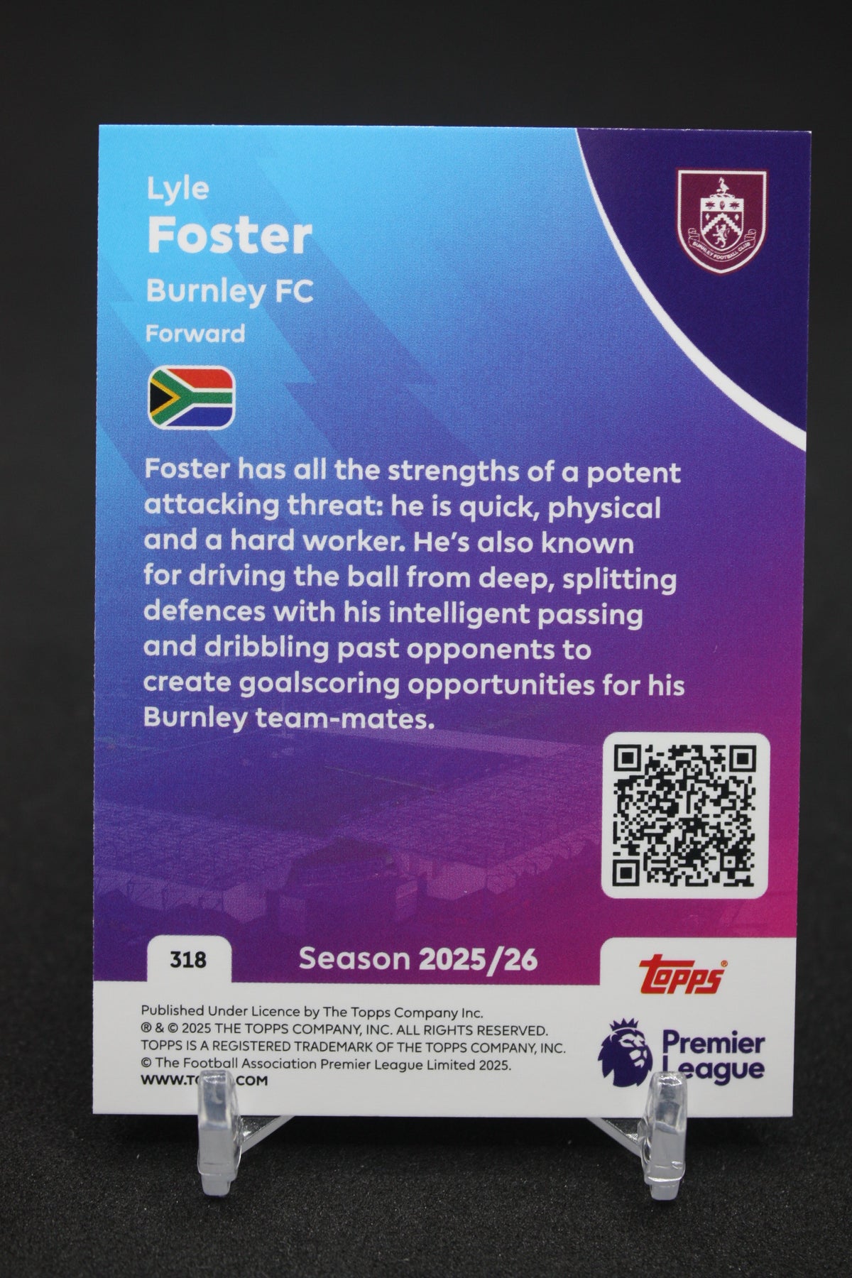 2025/26 Lyle Foster Burnley #318