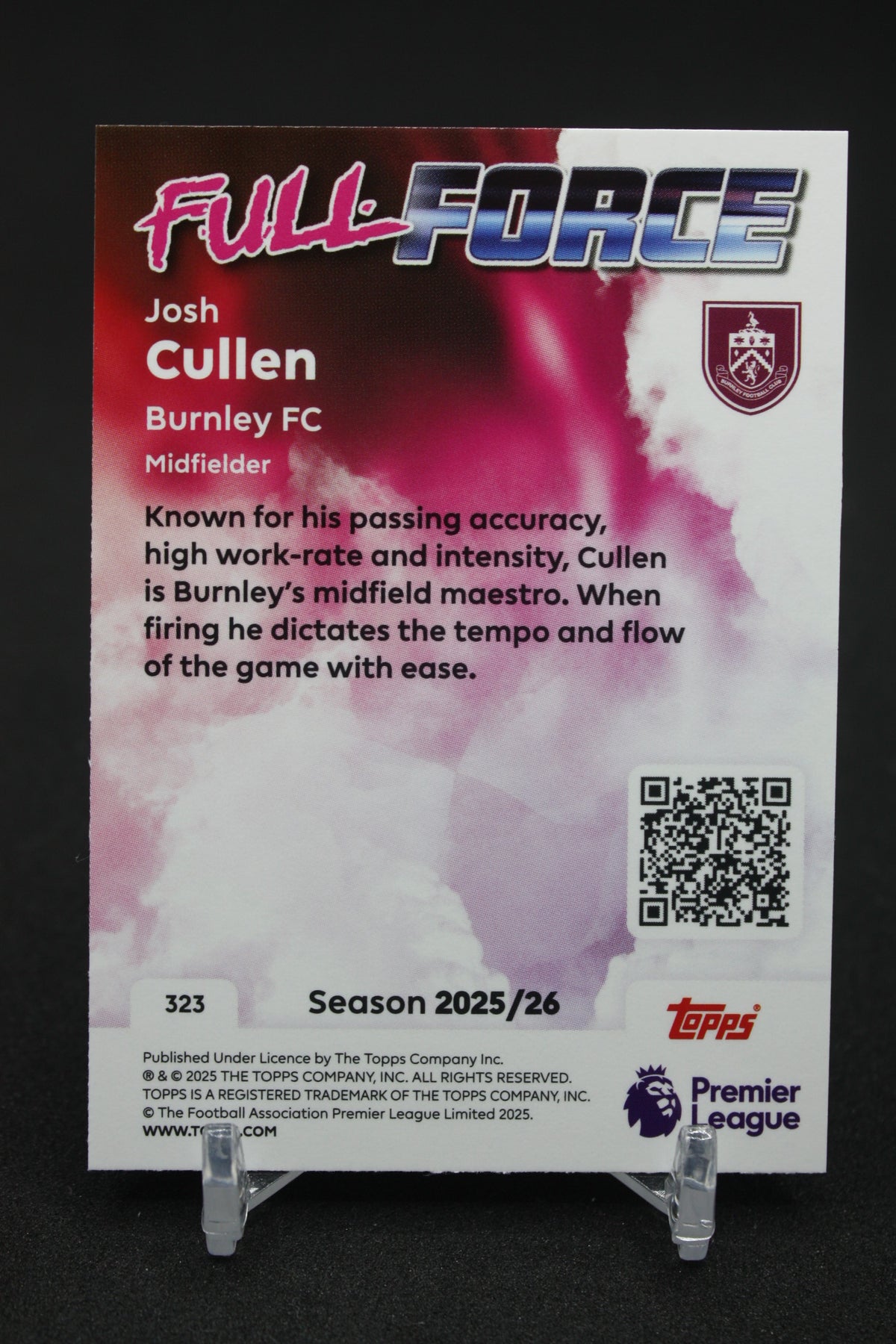 2025/26 Josh Cullen Burnley Full Force #323