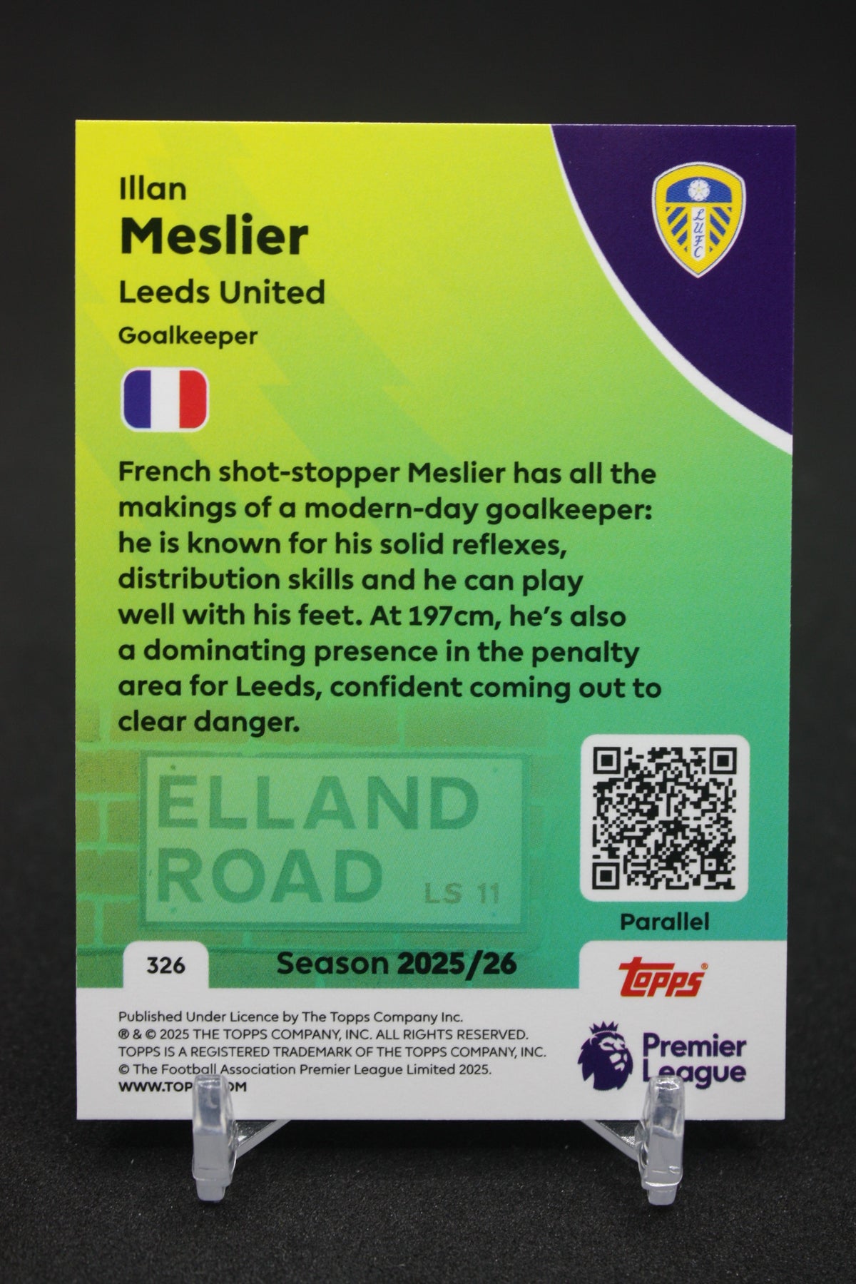 2025/26 Illan Meslier Leeds United Blue Parallels #326