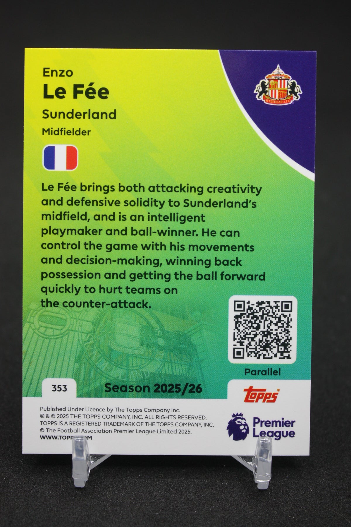 2025/26 Enzo Le Fée Sunderland Green Parallels #353