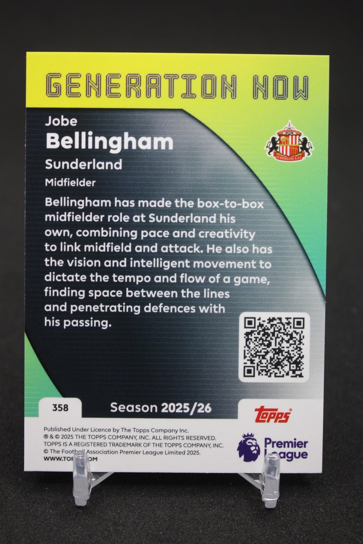 2025/26 Jobe Bellingham Sunderland Generation Now #358