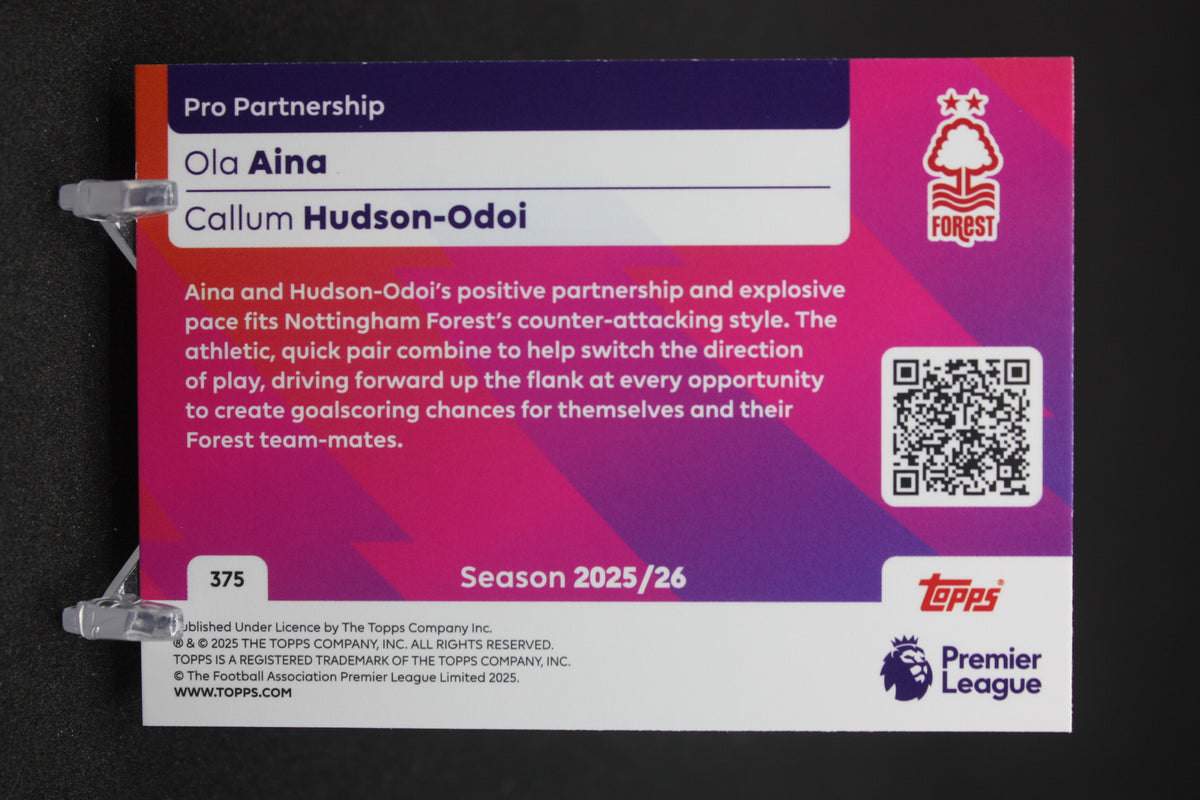 2025/26 Ola Aina/Callum Hudson-Odoi Nottingham Forest Pro Partnership #375