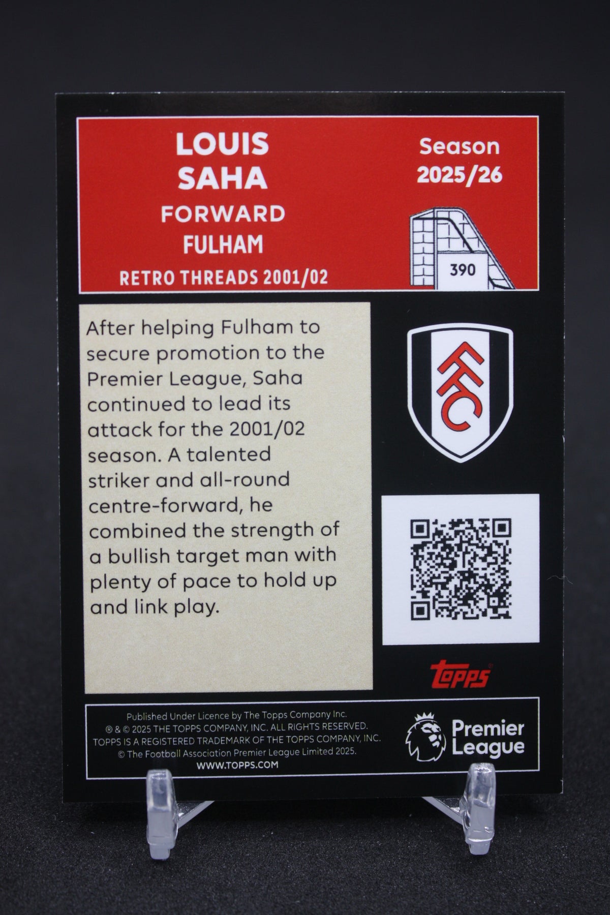 2025/26 Louis Saha Fulham Retro Threads #390