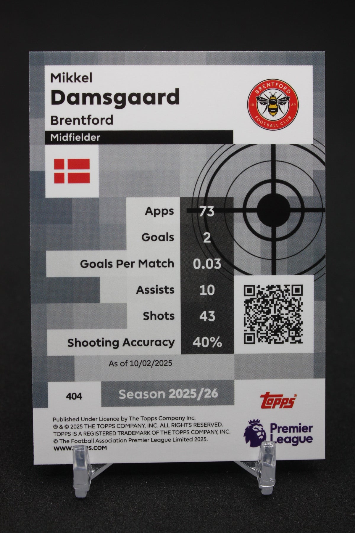 2025/26 Mikkel Damsgaard Brentford Pro Precision #404