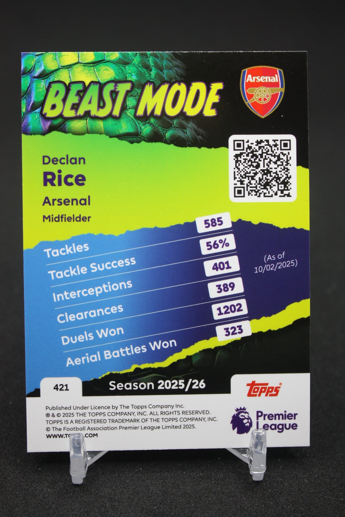 2025/26 Declan Rice Arsenal Beast Mode #421