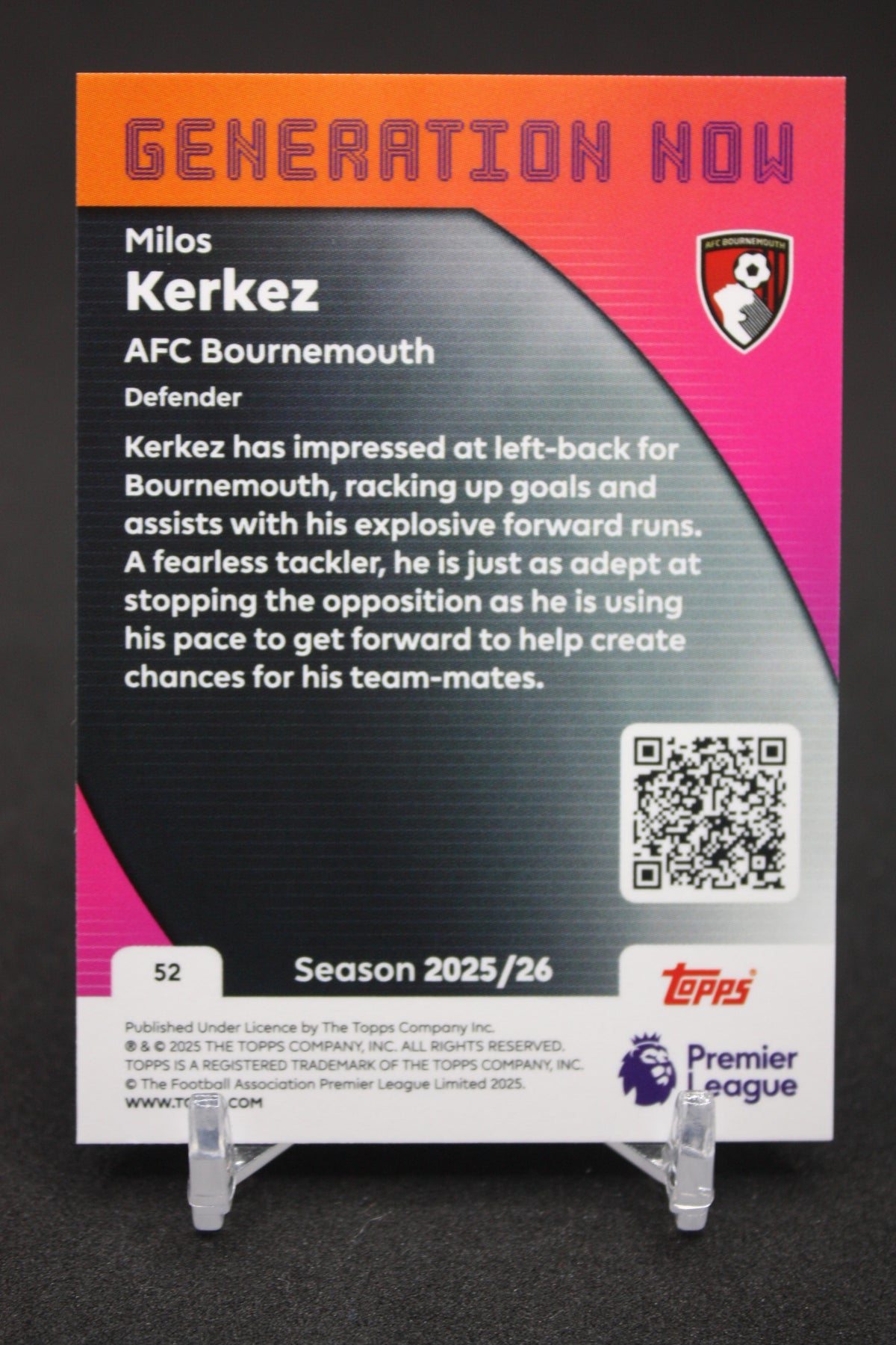 2025/26 Milos Kerkez AFC Bournemouth Generation Now #52
