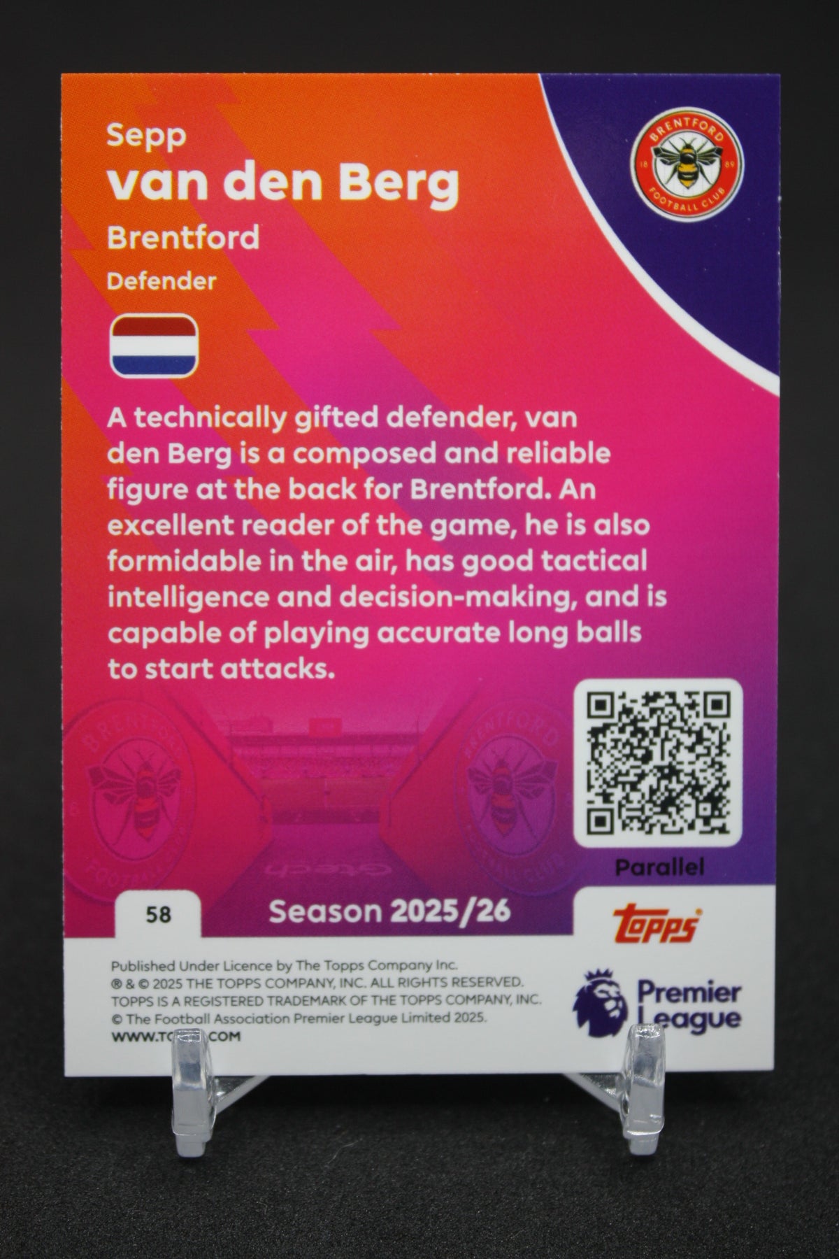 2025/26 Sepp van den Berg Brentford Blue Parallels #58