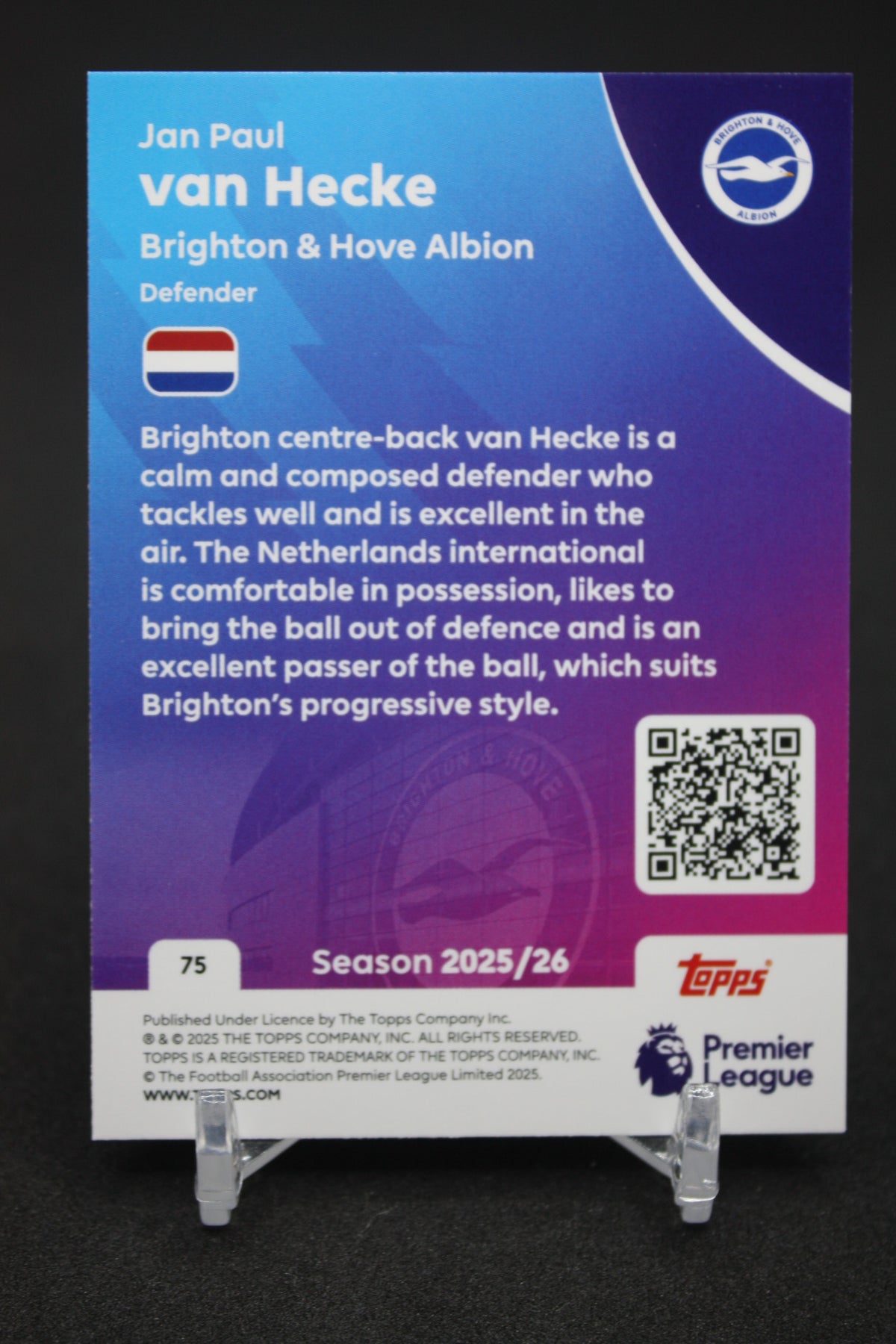2025/26 Jan Paul van Hecke Brighton & Hove Albion #75