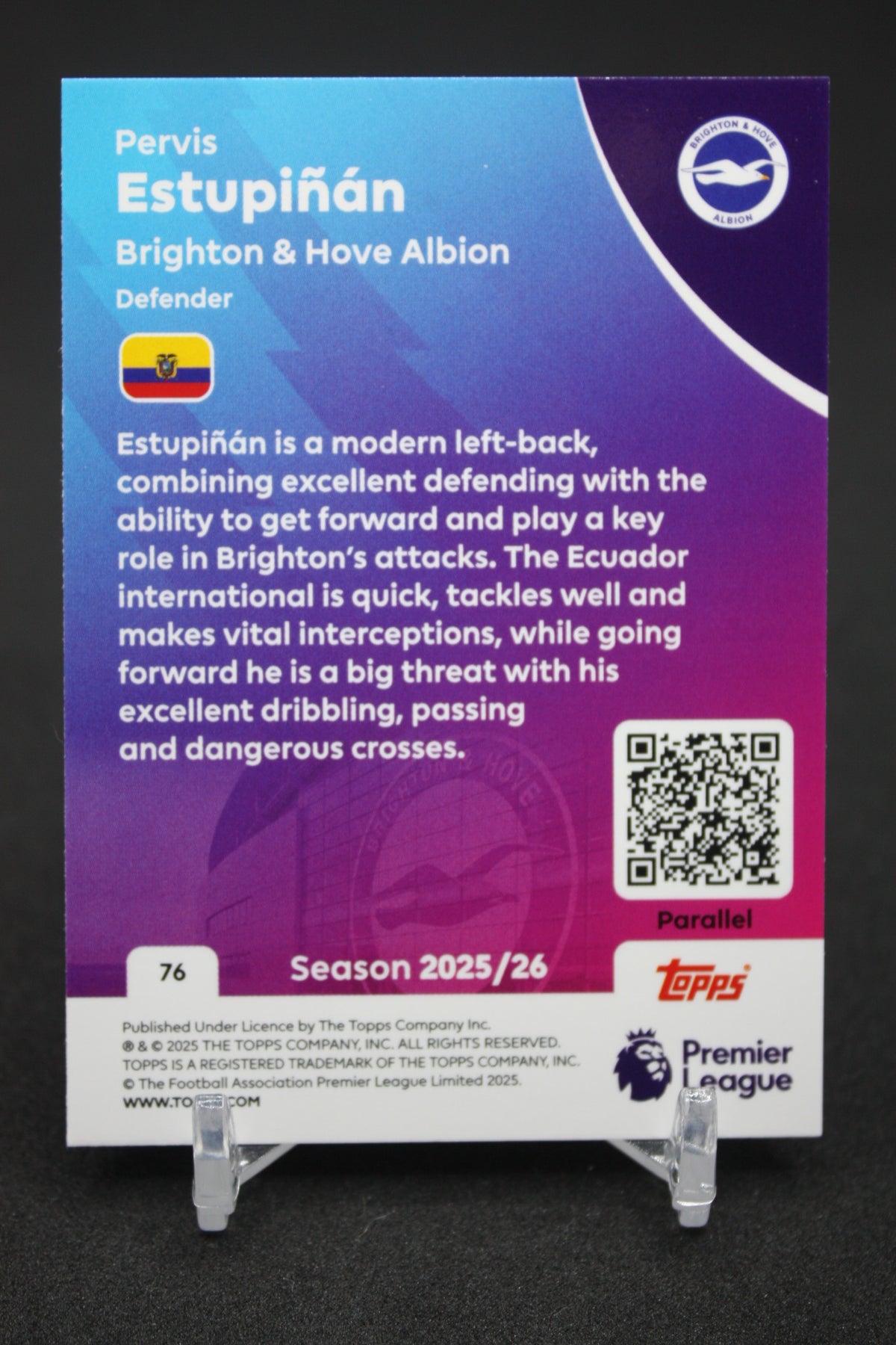 2025/26 Pervis Estupiñán Brighton & Hove Albion Yellow Parallels #76