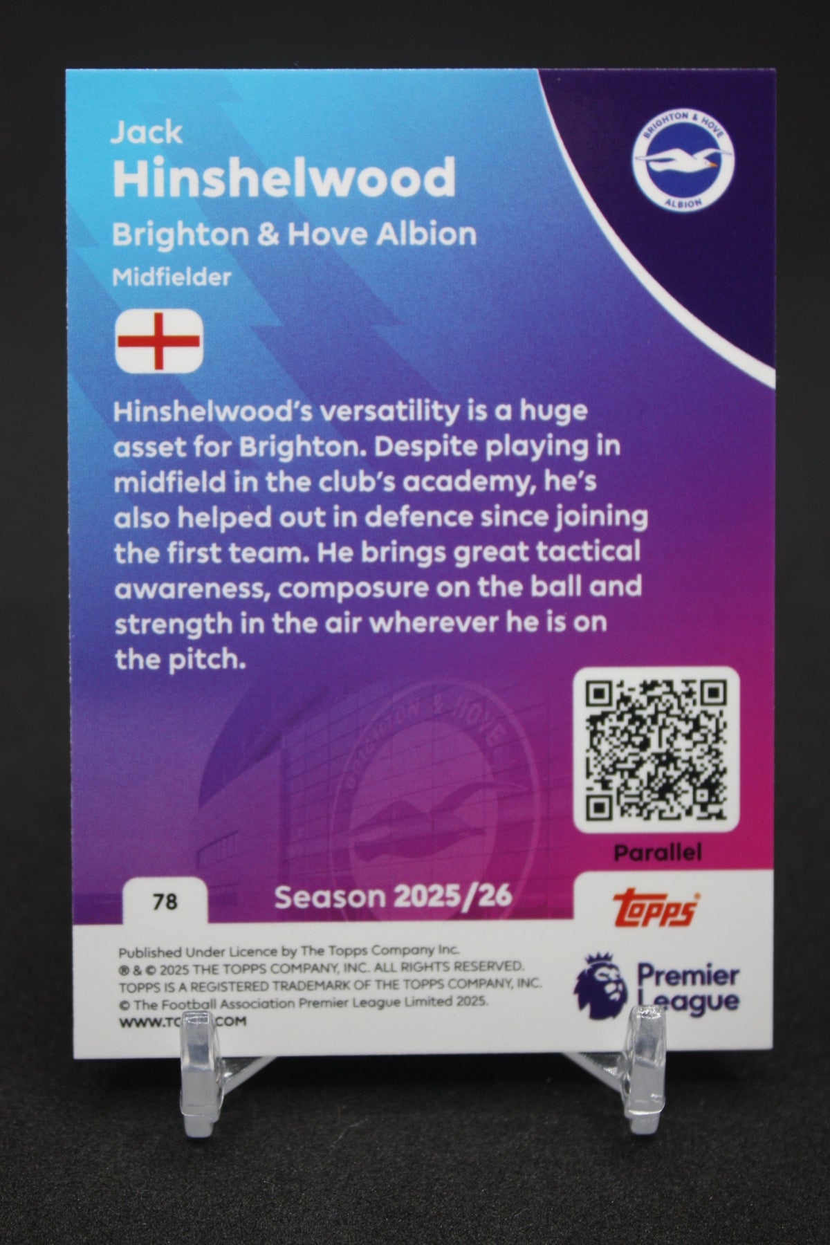 2025/26 Jack Hinshelwood Brighton & Hove Albion Blue Parallels #78