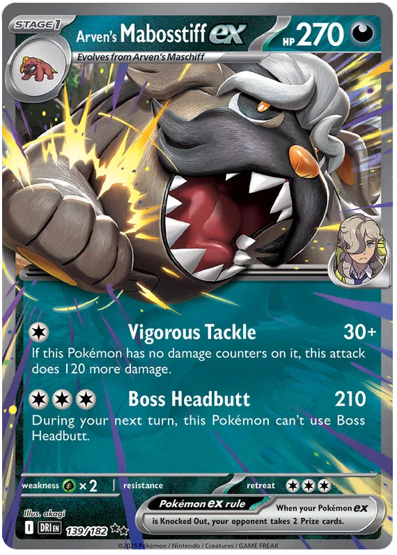 Arven's Mabosstiff ex (139/182) - Destined Rivals