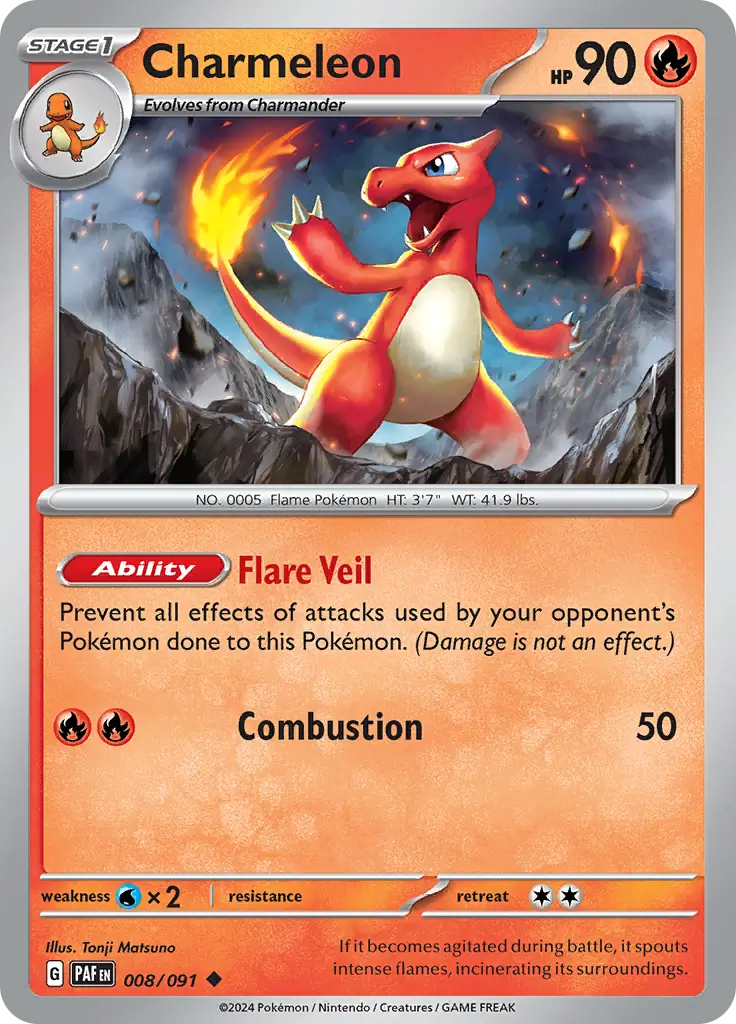 Charmeleon (008/091) - Paldean Fates