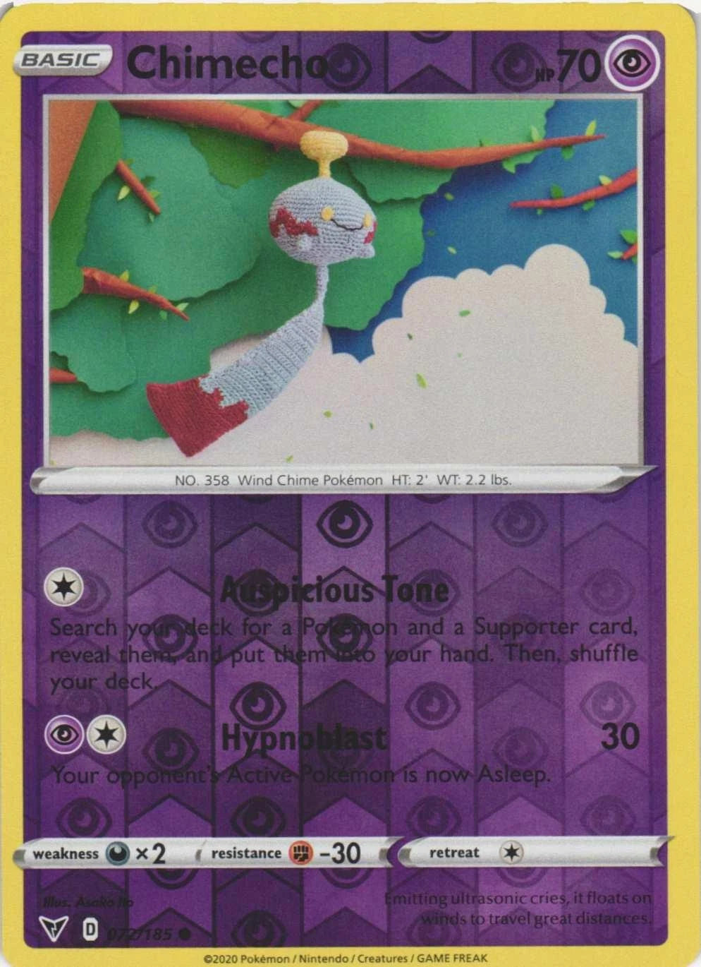 Chimecho Reverse Holo (072/185) - Vivid Voltage