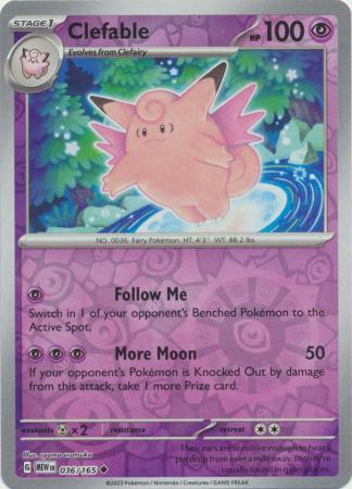 Clefable Reverse Holo (036/165) - 151