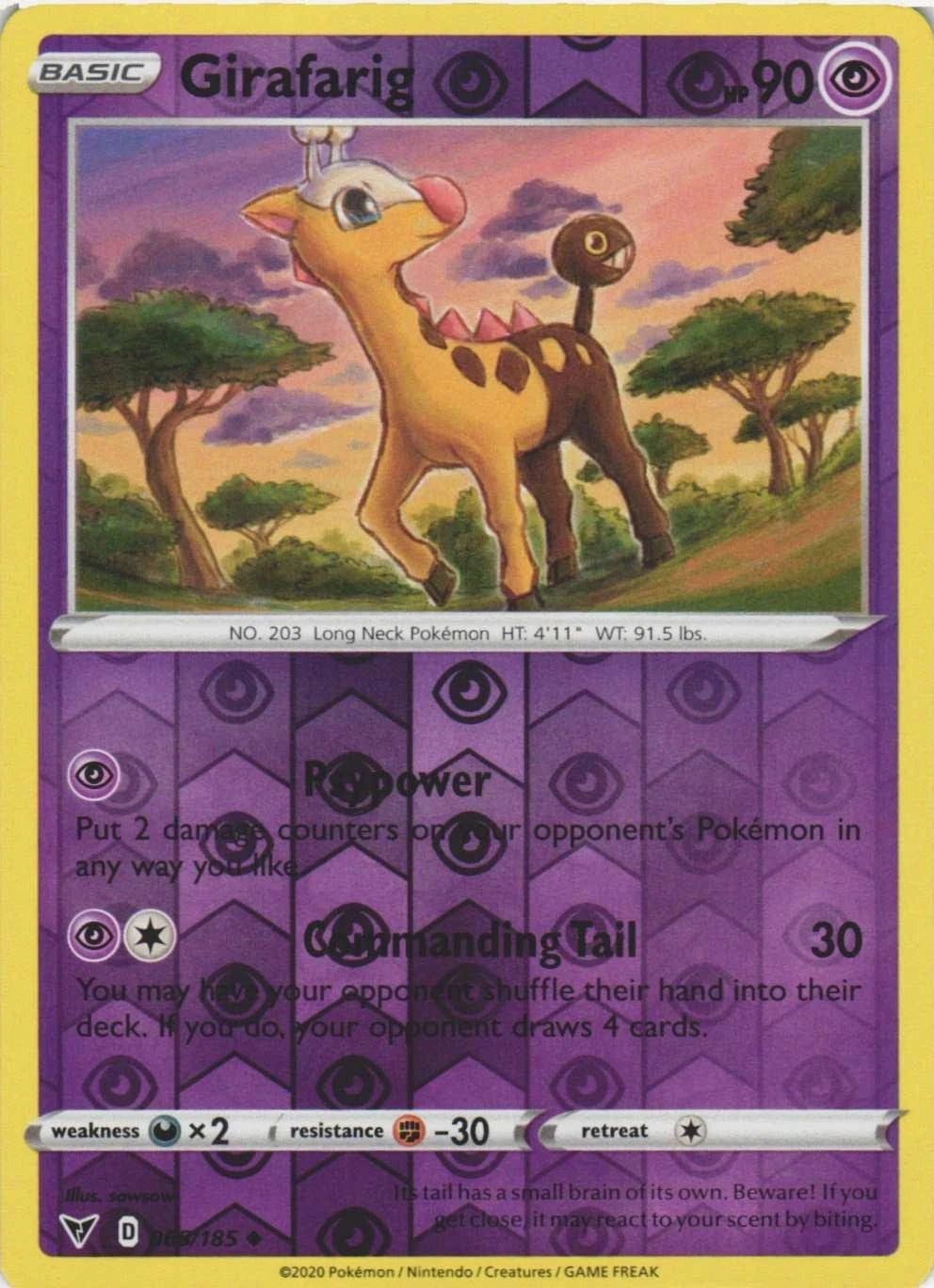 Girafarig Reverse Holo (065/185) - Vivid Voltage