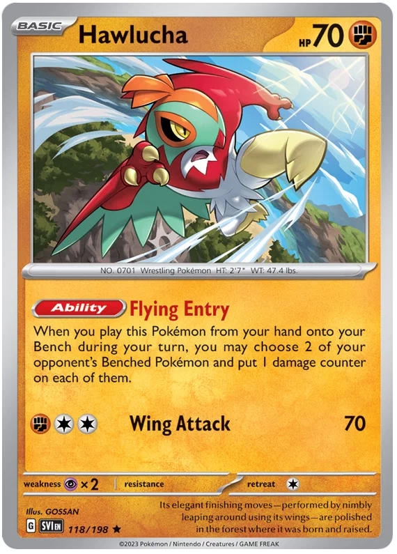 Hawlucha Holo (118/198) - Scarlet & Violet