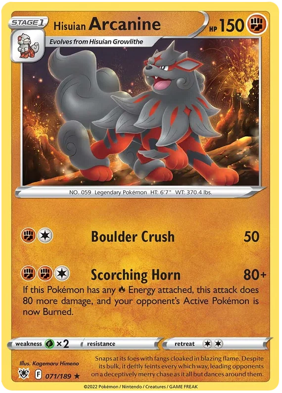 Hisuian Arcanine (071/189) - Astral Radiance
