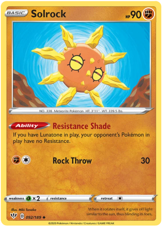 Solrock (092/189) - Darkness Ablaze