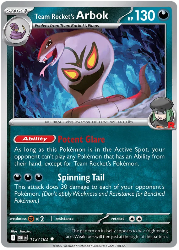 Team Rocket's Arbok (113/182) - Destined Rivals