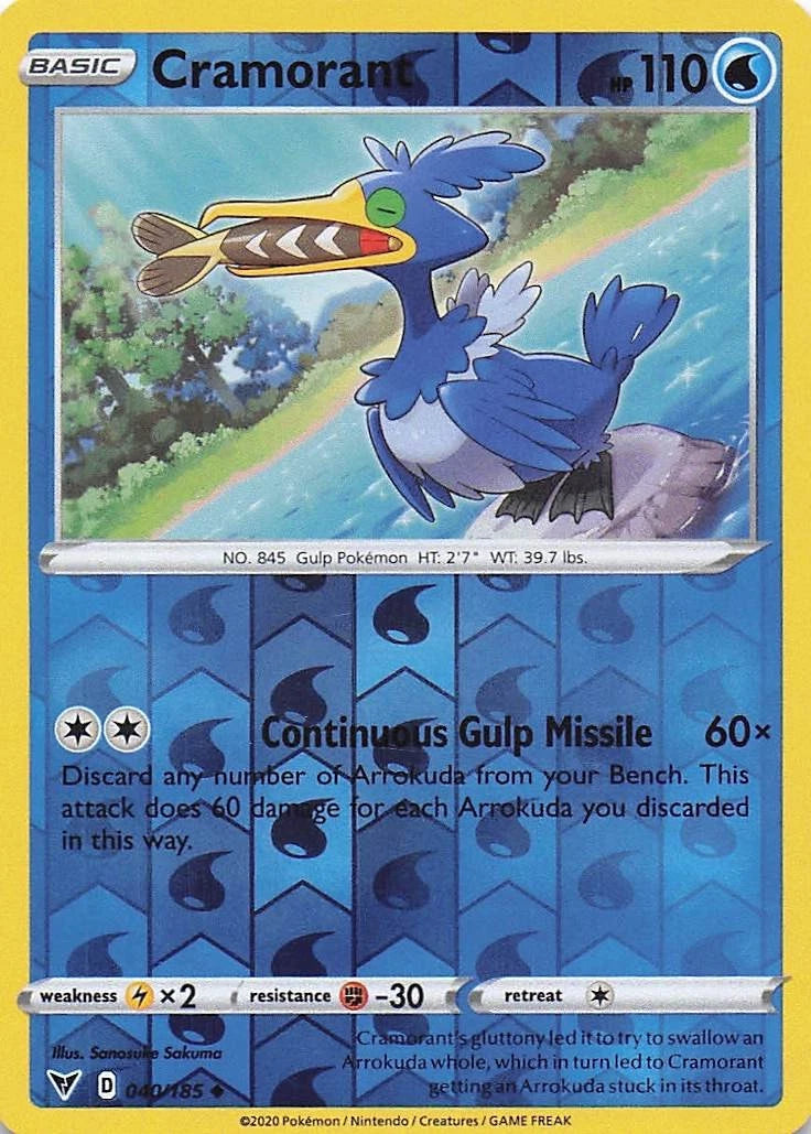 Cramorant Reverse Holo (040/185) - Vivid Voltage
