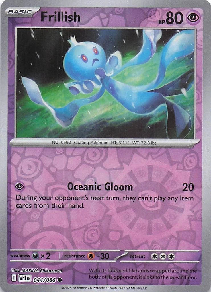 Frillish Reverse Holo (044/086) - White Flare
