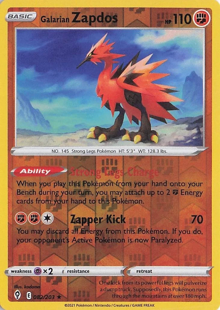 Galarian Zapdos Reverse Holo (082/203) - Evolving Skies