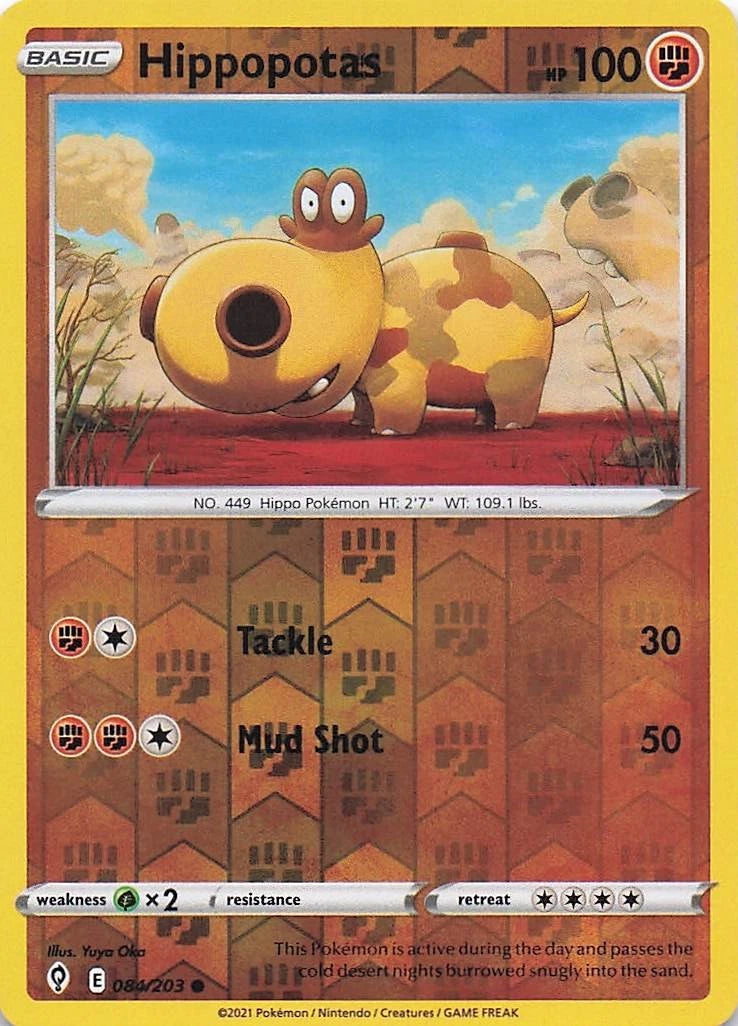 Hippopotas Reverse Holo (084/203) - Evolving Skies