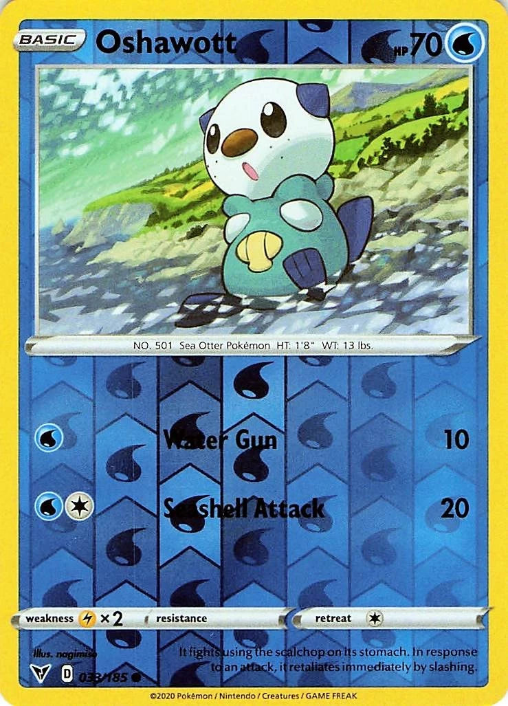 Oshawott Reverse Holo (033/185) - Vivid Voltage