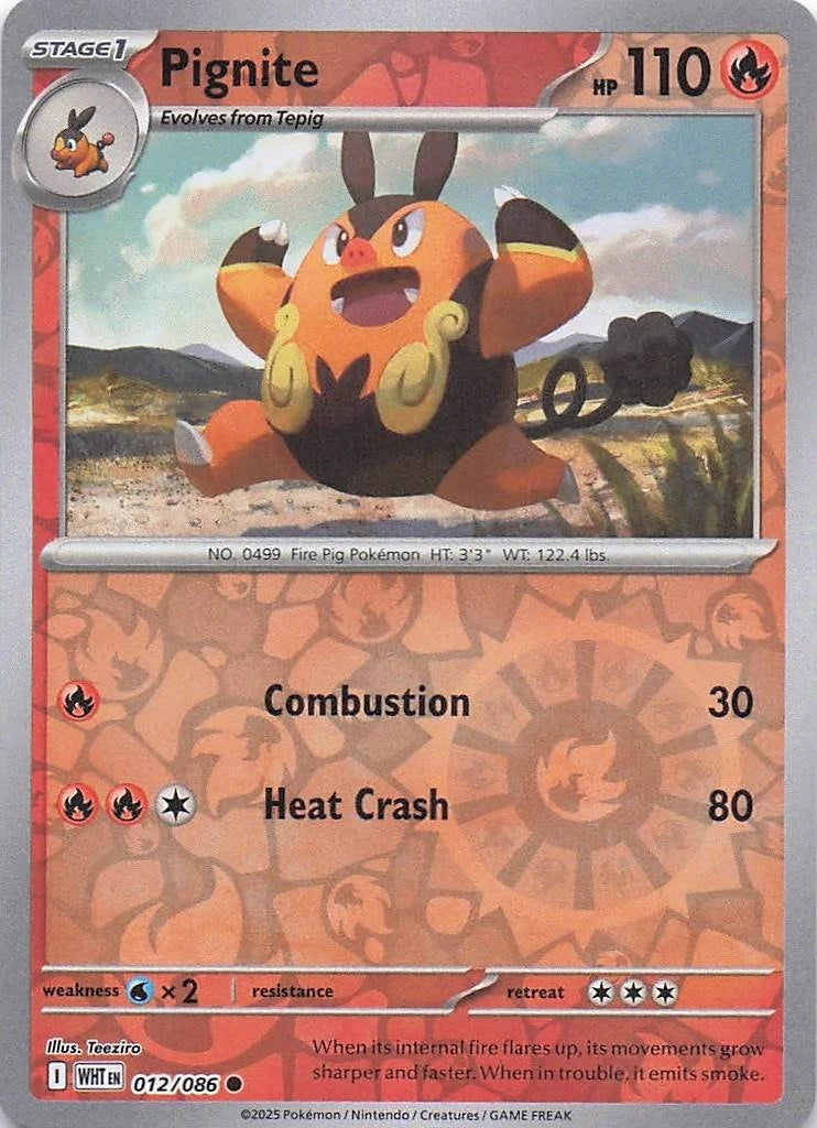 Pignite Reverse Holo (012/086) - White Flare