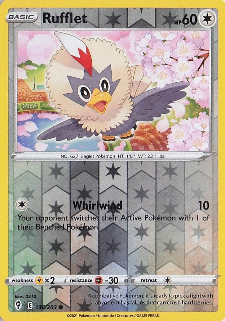 Rufflet Reverse Holo (136/203) - Evolving Skies