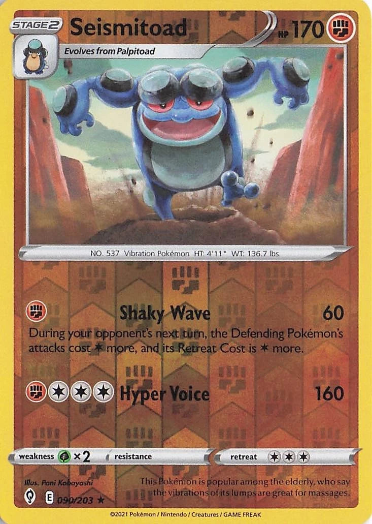 Seismitoad Reverse Holo (090/203) - Evolving Skies