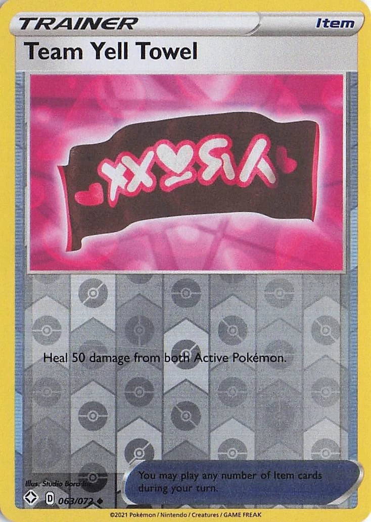 Team Yell Towel Reverse Holo (063/072) - Shining Fates