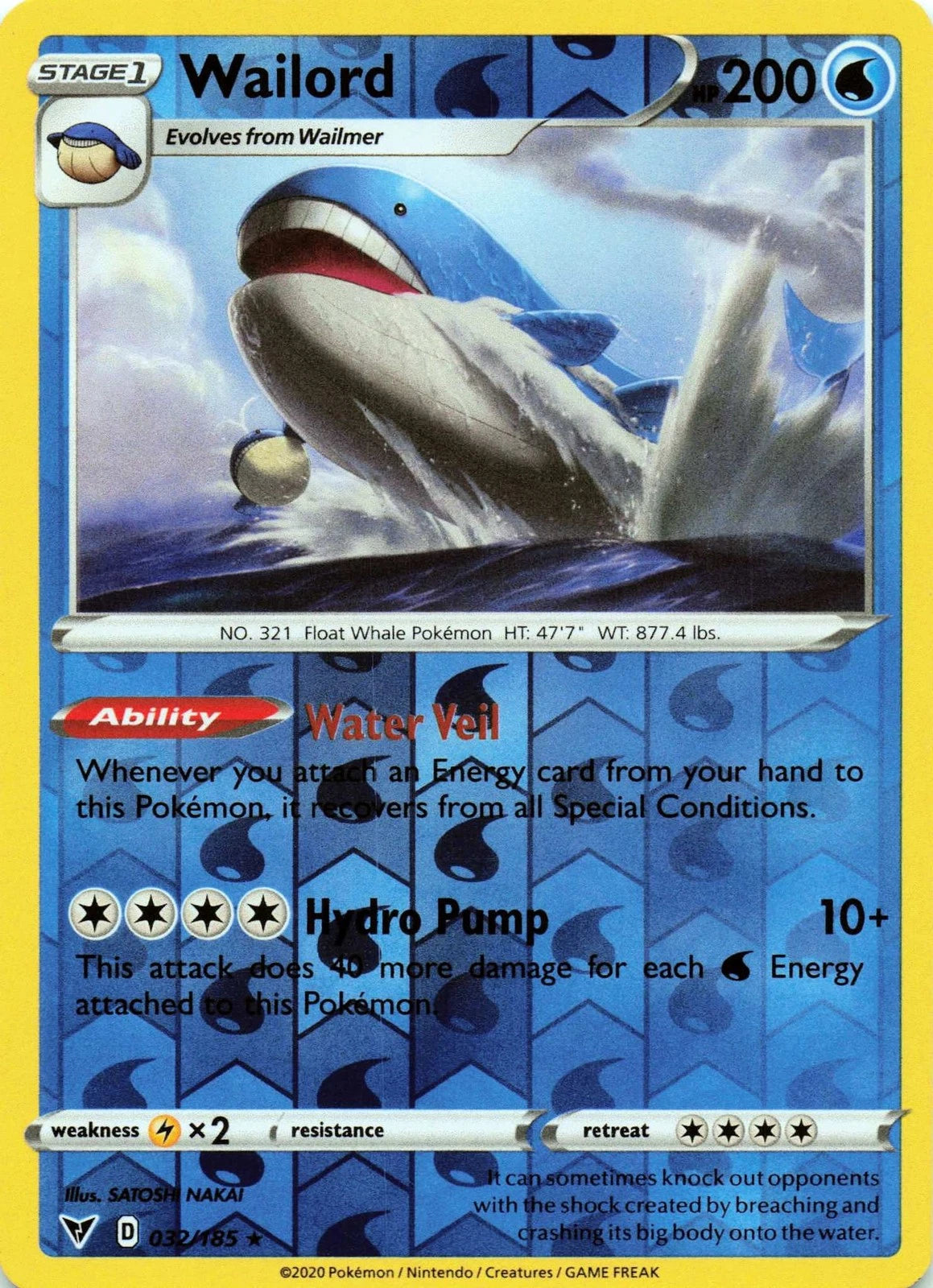 Wailord Reverse Holo (032/185) - Vivid Voltage