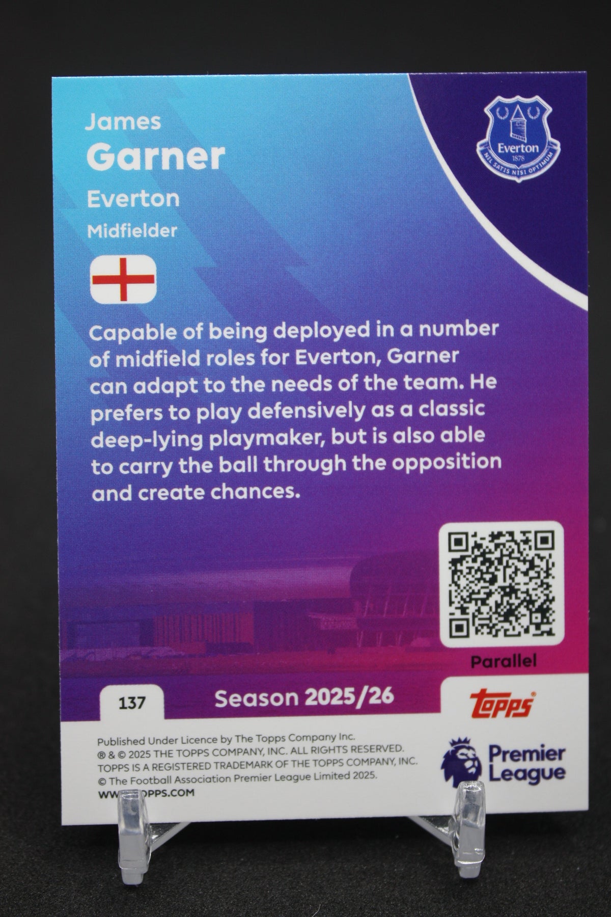2025/26 James Garner Everton Blue Parallels #137