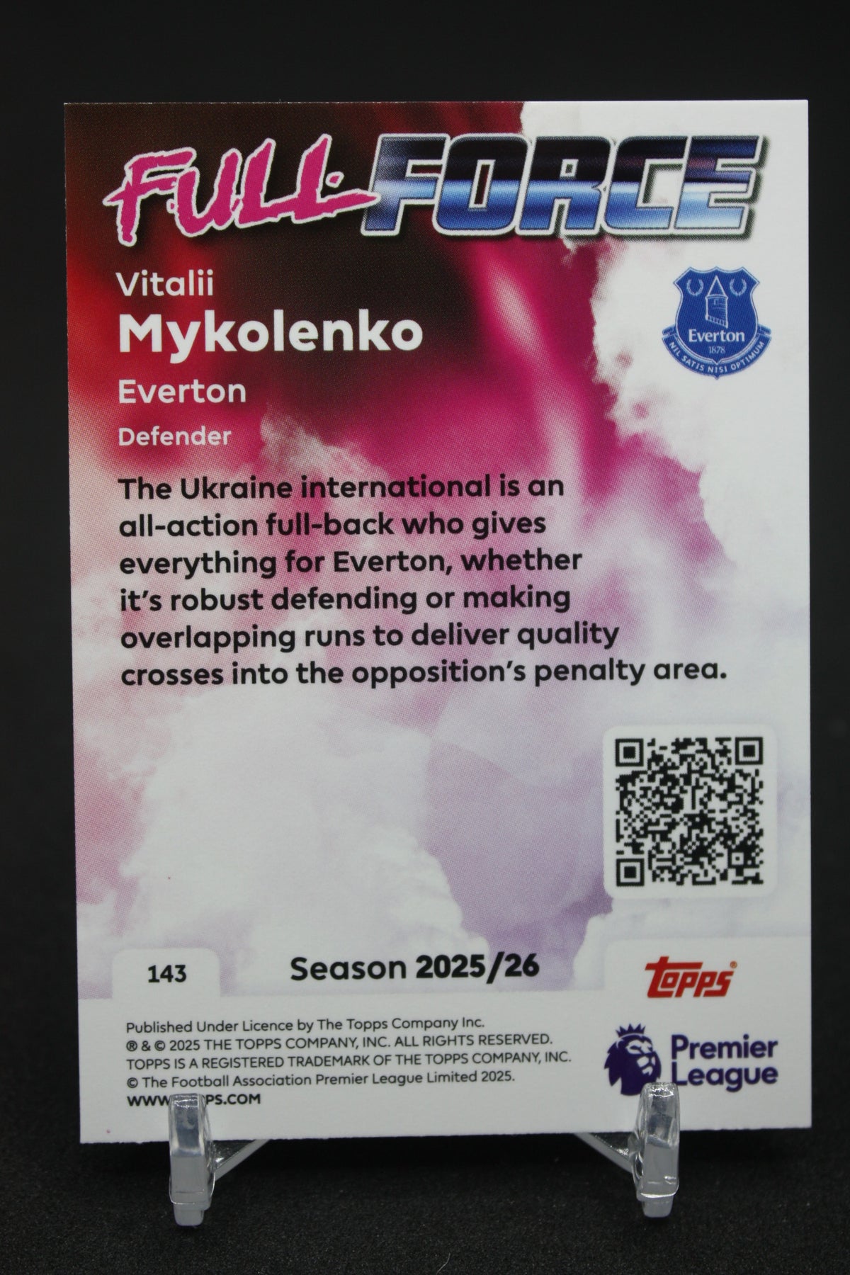 2025/26 Vitalij Mykolenko Everton Full Force #143